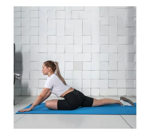 Коврик гимнастический рулонный однотонный 180*60*1 см СИНИЙ