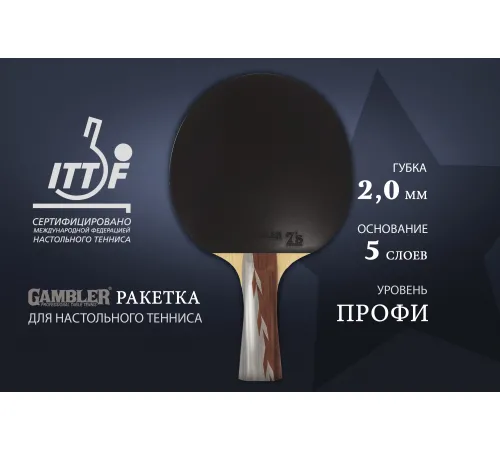 Ракетка Gambler 5 STAR (коническая)